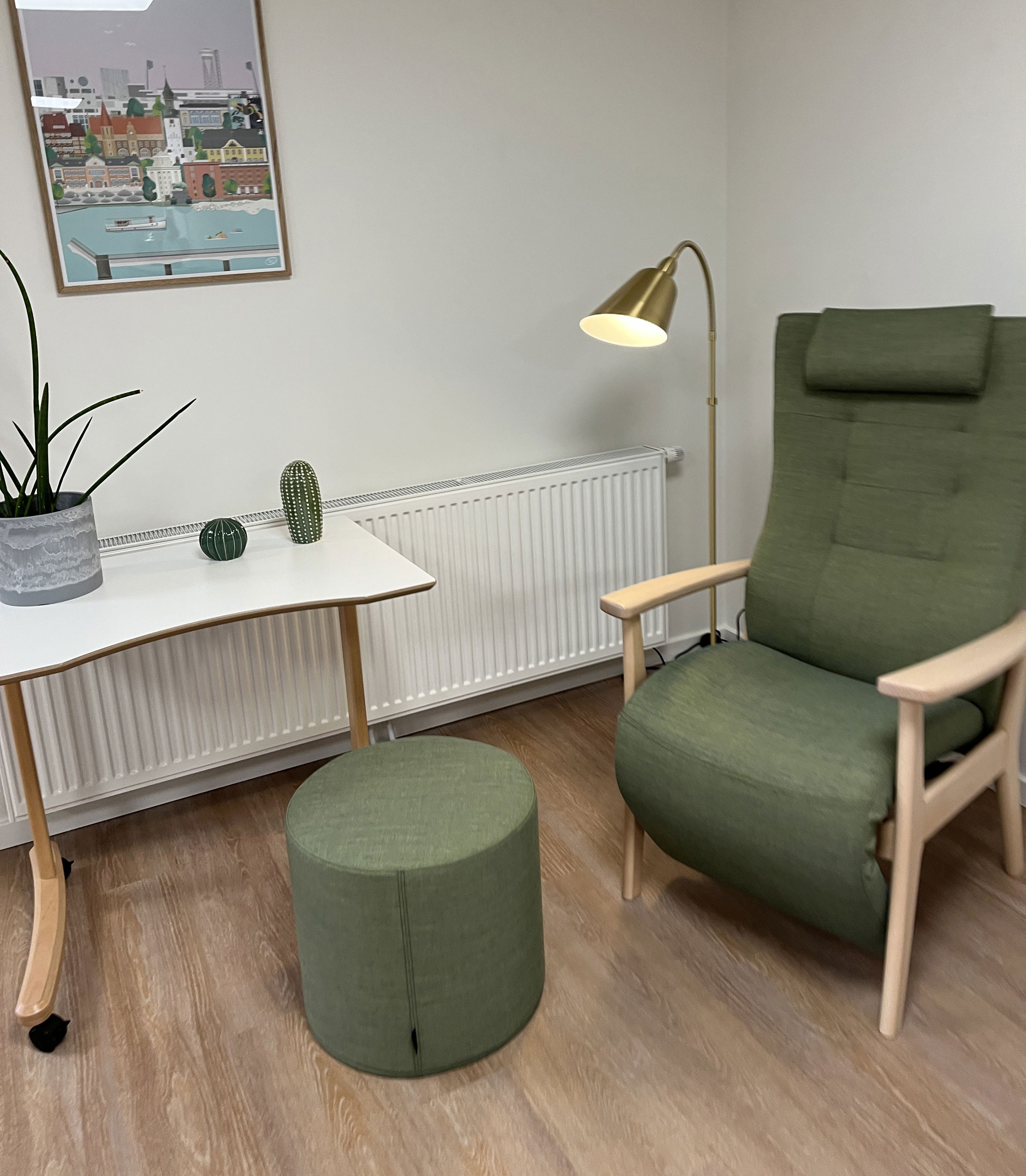 Grøn stol på Bakken