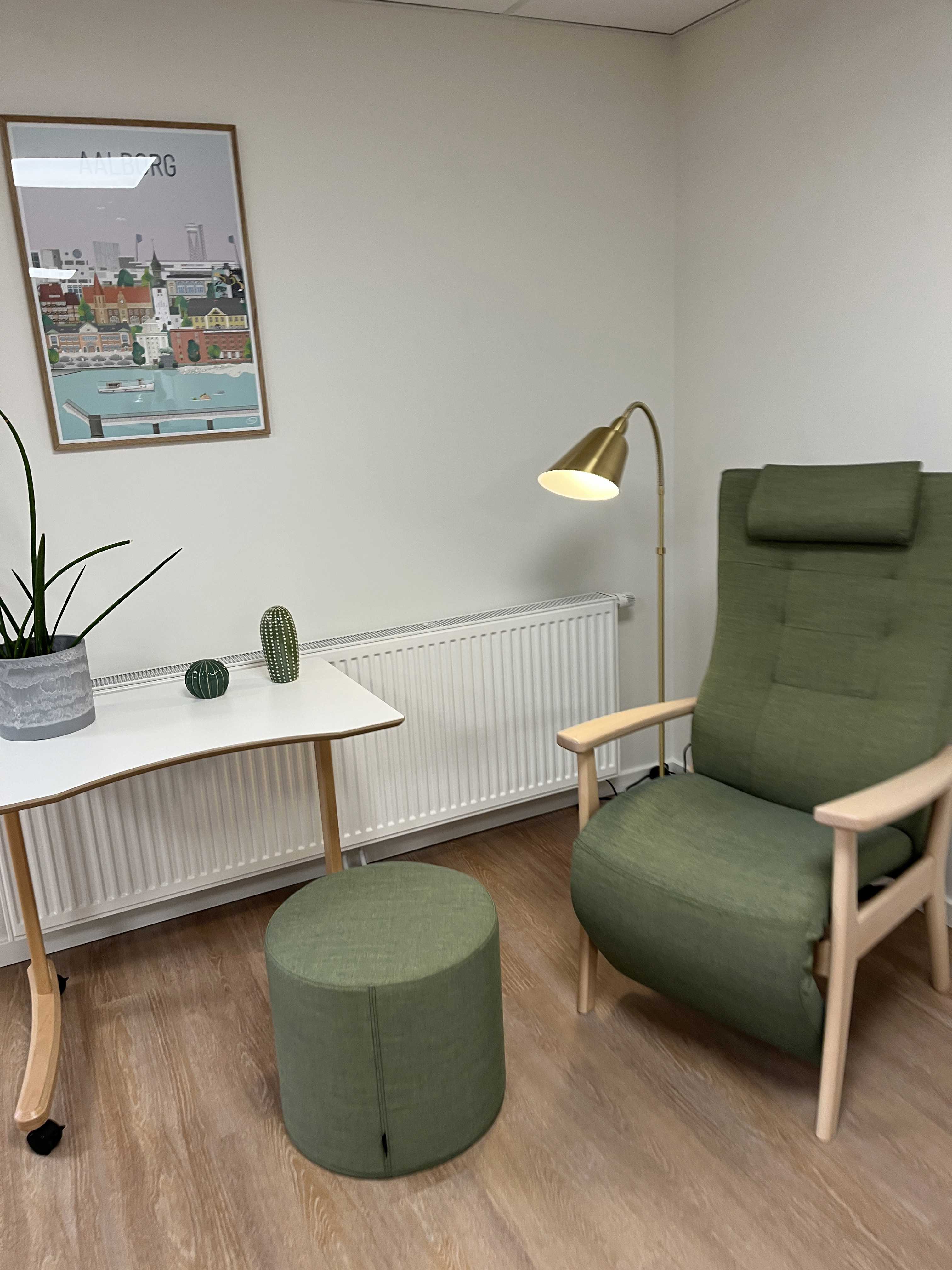 Grøn stol på Bakken