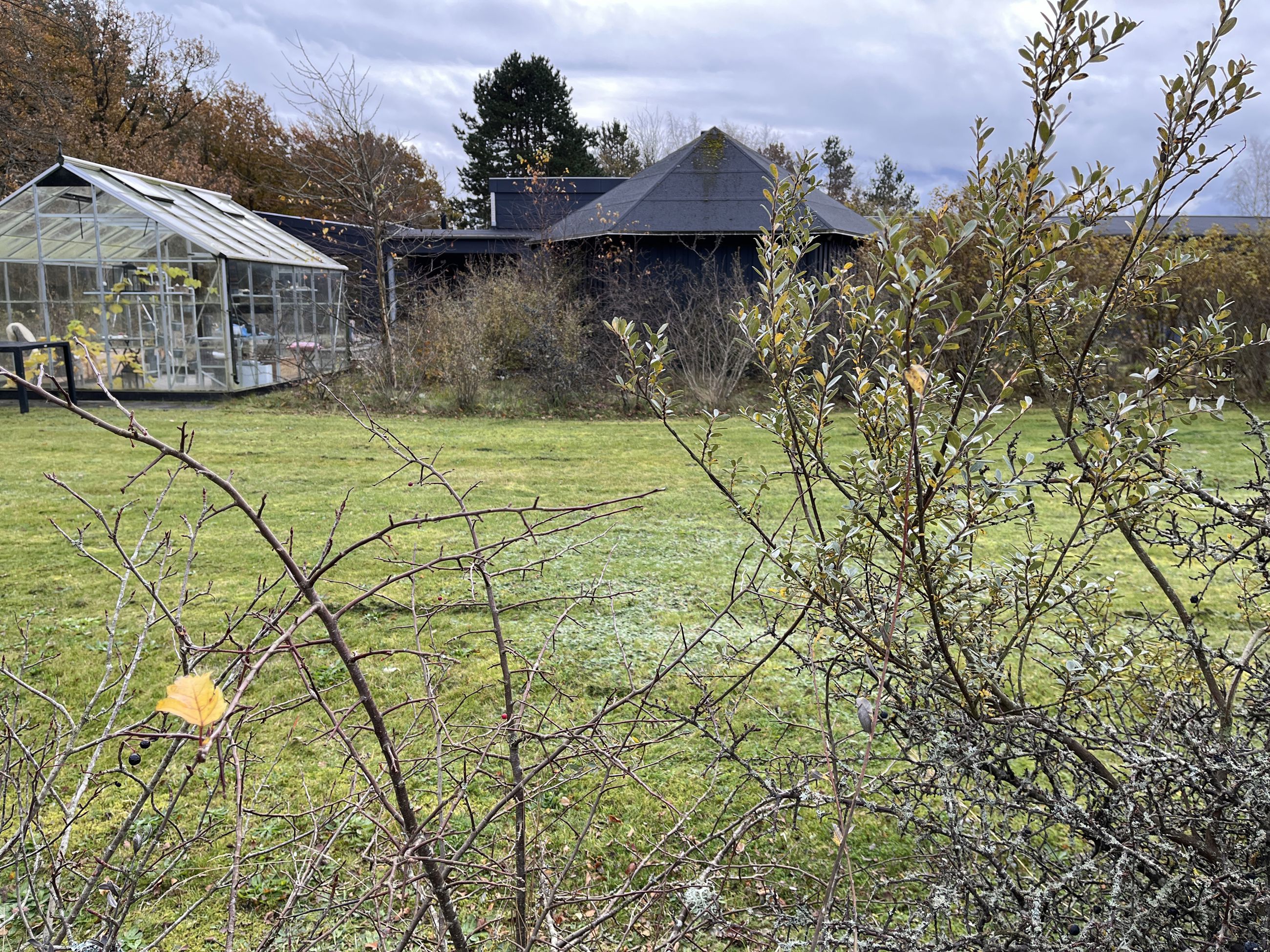 Attruphøj udefra med drivhus