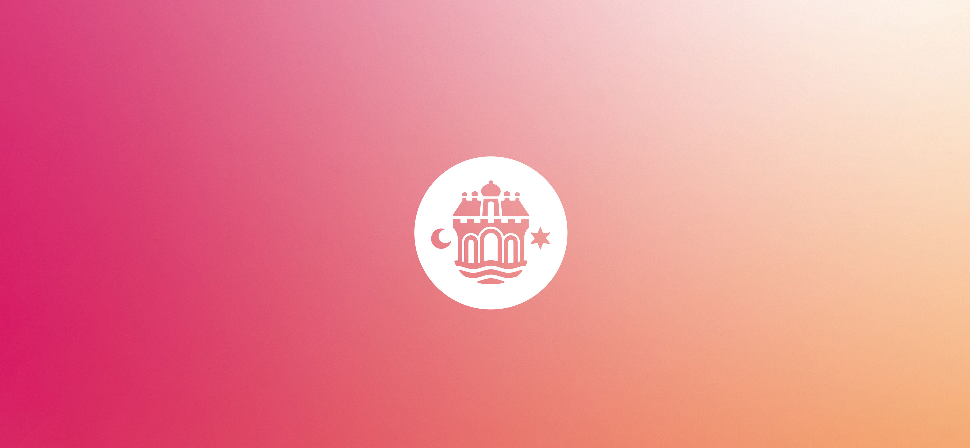 Aalborg Kommunes mønt i orangepink gradient