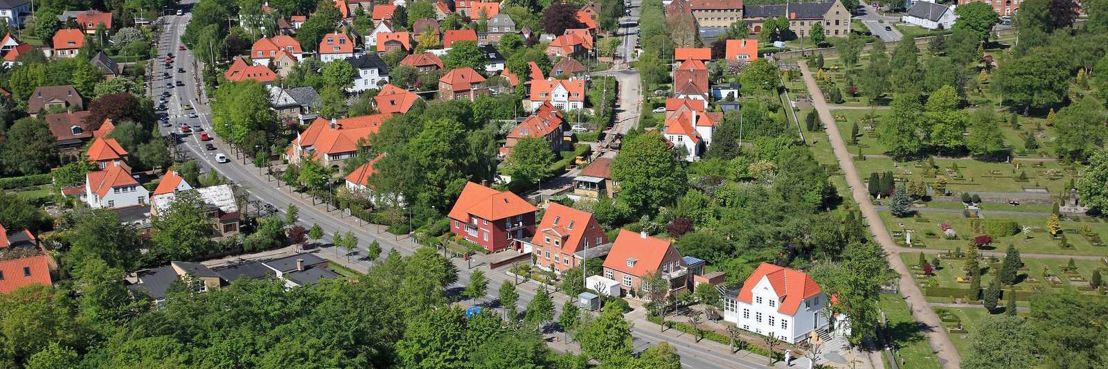 Aalborg centrum set fra fugle perspektiv